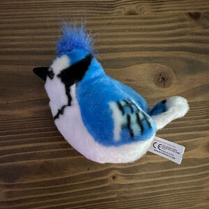 Wild Republic Blue Jay Stuffed Animal Plush Blue White Bird Naturecore